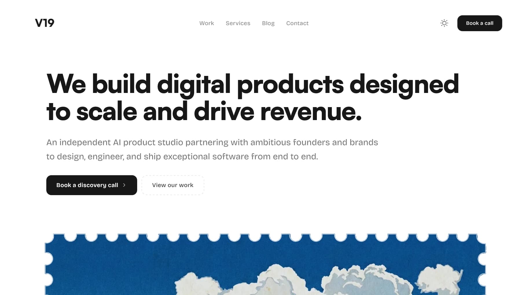 V19 — A product studio's own site, written for buyers who read fast.